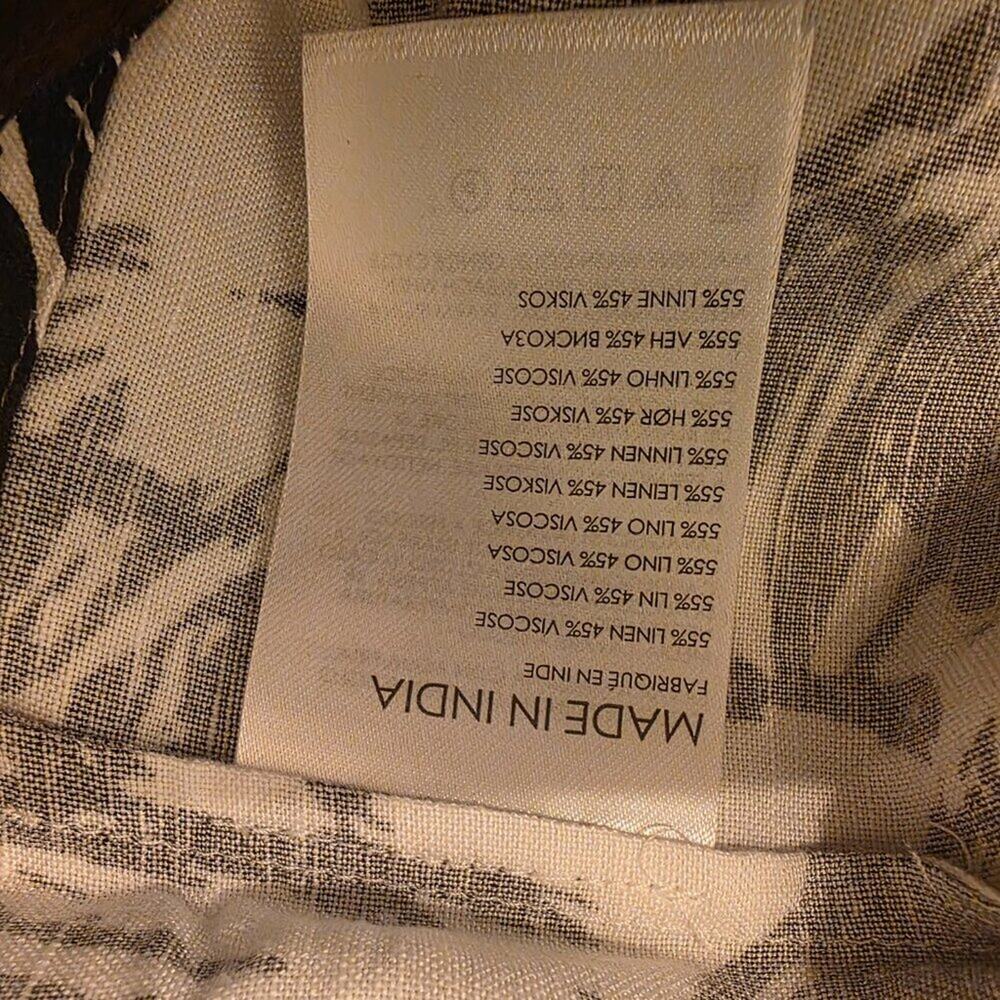 Club Monaco Top Womens XS Black White Floral Linen Blend Shell Blouse NWT - Picture 9 of 11